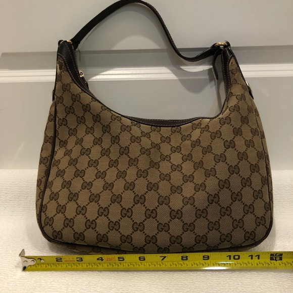 GUCCI Vintage Monogram Shoulder Bag || Brown - Picture 9 of 13